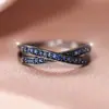 Anillo Cuadrado de Ópalo Blanco Plata Antigua Joyería de Boda para Mujer Europea y Americana Fabricante Mayorista