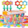 Bloques de Construcción de Flor de Ciruelo 3D de Fábrica Piezas de Copo de Nieve Giratorias Gránulos para Insertar Bloques de Construcción de Flor de Ciruelo para Escritorio de Jardín de Infancia Venta al por Mayor