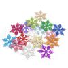 Adornos navideños, ropa, accesorios, polvo navideño, transparente, 6,5 cm, pequeños copos de nieve colgantes.