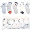 Cinco Pares de Calcetines de Ratón Transpirables de Seis Dedos para Verano, Hechos de Algodón, Adecuados para Niños y Niñas, Estilo Coreano, Malla de Algodón Peinado, Calcetines Infantiles para Estudiantes