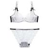 Liquidação Especial Conjunto de Sutiã Sexy de Renda Transparente Ultrafino Padrão de Renda Exquisito com Aro de Aço Lingerie Feminina