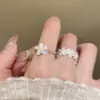 Anillo Dopamina Flor Dulce Simple Ins Diseño de Nicho Alto Gama Dedo Índice Ajustable Anillo Versátil