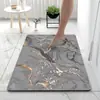 Tapete de Chão Absorvente Macio de Terra de Diatomáceas com Mármore de Luxo Leve para Banheiro, Tapete para Pés Antiderrapante para Vaso Sanitário, Banheiro e Entrada do Banheiro