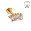Aretes de Aleación de Titanio F136, Aretes Largos Finamente Tallados para Hélice Auricular, Piercings para Labio con Circonita, Joyería para Piercings Corporales de Titanio G23