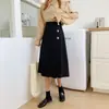 Novo Estilo para o Trajeto Diário, Design Simples de Primavera e Outono, Saia Evasê Profissional de Nicho, Cintura Alta, Emagrecedora, Comprimento Médio, Saia Acima do Joelho