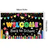 2026 Temporada de Regreso a Clases Transfronteriza Tela de Fondo para Decoración de Apertura Escolar Banderines Colgantes para Fiesta Pancarta de Temporada de Regreso a Clases Cortina de Puerta Bandera Tela de Fondo