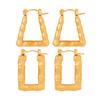 Novo chinês retro titânio aço 18K ouro não-desbotamento nicho quadrado brincos triângulo personalizado brincos requintados joias
