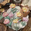Marcador de Página Estampado en Caliente Zabc Transfronterizo Papel Material Serie Huayun Xianglan 8 Piezas en Base Material Paisajismo Tema Flor