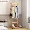 Cabide de Roupa de Madeira Maciça Prateleira de Armazenamento Para Quarto de Estudante Quarto Alugado Cabide de Roupa de Chão Armazenamento de Roupa ao Lado da Cama do Quarto