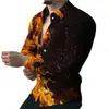 Camisa Casual de Manga Larga para Hombre 2026, Camisa de Moda Transfronteriza sin Planchar, Camisa Digital de Tallas Grandes para Hombre