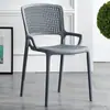 Silla nórdica de plástico con respaldo, moderna y sencilla, para el hogar, económica, informal, para exteriores, gruesa, para comedor de adultos.