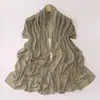 Transmissão ao Vivo Transfronteiriça de Novo Cachecol Longo de Chiffon Pérola com Corrente de Metal, Anel Duplo e Strass, Lenço de Gaze de Minoria Étnica, Lenço de Cabeça