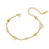 Pulsera de Acero de Titanio para Mujer, Diseño de Nicho con Piedra Triturada Verde Natural, Estilo Dulce Japonés y Coreano, Joyería de Pulsera de Moda Hecha a Mano
