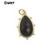 WT-P1974 Exquisite Gota d'Água Colorida Colorida Multicor Opcional Pedra Lápis Lazúli Pó de Cristal Brincos Pingente Acessórios