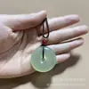 Colgante de Paz de Jade Natural Auténtico, Hebilla de Jade Tipo Hielo para Hombres y Mujeres, Estilo Versátil, Más Vendido en Transmisión en Vivo, Artículo en Stock
