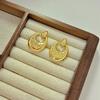 Pendientes de aleación irregulares con diseño de viento retro europeo y americano, pendientes de luna con personalidad geométrica de alto sentido, venta al por mayor