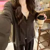 Chamarra Sudadera con Capucha para Mujer Primavera Otoño 2026 Nuevo Estilo Petite Holgada Estilo Coreano Ajuste Relajado Top de Manga Larga