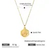 Collar Retro Francés Trenzado Estrella y Luna de Acero Inoxidable, Personalizado y Moderno Colgante de Metal Tejido para Mujer Cadena de Acero de Titanio