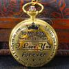 "Para Mi Hijo" Dorado Letras Retro Collar Reloj de Bolsillo Grande de Cuarzo Día del Padre 8813