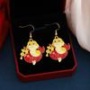 Año de la Serpiente Lindo Zodiaco Bendición Aleación Gota de Aceite Colgante Aretes Lujo Ligero Alta Gama Festivo de Año Nuevo Elegantes Aretes