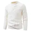 2026 Nuevo Llegada Otoño Invierno Nuevo Suéter de Punto de Cuello Redondo Moda Juvenil Corte Ajustado Capa Base Cálida