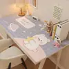 Elegante tapete protector de escritorio con diseño de animal lindo, textura de cuero sintético, adecuado para mesas de comedor y mesas de centro, lavable, impermeable y resistente al calor