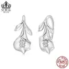 Ganchos de Oreja de Lirio de Calas con Diseño Elegante de Aifula Pendientes Versátiles Plata de Ley S925 Pendientes de Moda Joyería al por Mayor para Mujeres