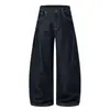 2026 Primavera Nueva Marca de Moda High Street Jeans Diseño Retro Holgado Hoja Curva Denim Crudo Jeans para Hombre