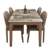 Juego de mesa de comedor y sillas de pizarra estilo italiano, mesa de comedor moderna para uso doméstico, todo madera maciza, tamaño pequeño, lujo ligero, mesa de comedor rectangular estilo occidental
