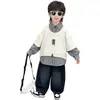 Conjuntos de Otoño para Niños 2026 Nuevo Estilo Conjunto de Dos Piezas Falsas para Niños Moderno Genial Estilo Primavera y Otoño Sudadera para Niño Pequeño Ropa de Moda