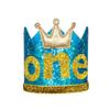 Sombrero de corona para medio cumpleaños, color azul Tiffany, decoración para fiesta de primer o segundo cumpleaños