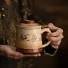 Taza de Cerámica de las Apsaras Voladoras de Dunhuang, una taza de bebida de gran capacidad, estéticamente agradable y práctica con tapa, perfecta como regalo o para uso en casa, viene en una caja de regalo