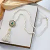 Colar Redondo com Franjas Versátil para Outono e Inverno Corrente de Suéter Popular de Alta Moda Acessórios de Vestuário de Nicho Elegantes para Mulheres Venda por Atacado