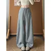 Calça Esportiva Cor de Café Estilo Americano Feminina Outono/Inverno 2026 Nova Solta Preguiçosa Emagrecedora Para Pessoas Baixas Calça Reta de Perna Larga