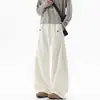 Estilo old money, calça casual plissada minimalista, com caimento fluido, perna reta para homens, design de outono, caimento relaxado, calça longa larga e solta