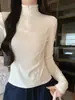 K2125 Camiseta Térmica Seleccionada de Media Cremallera para Mujer, Temporada Otoño/Invierno, Cuello Alto, Moldeadora, Buen Ajuste en los Hombros, Camiseta de Manga Larga Acanalada