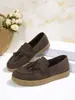 Mocasines Retro Redondos con Borlas y Suela Blanda para Mujer 2026, Cómodos y Versátiles, Disponibles en Tallas Grandes, Nueva Colección de Otoño, Estilo Transfronterizo