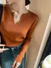 Suéter de tricô feminino para sobreposição, outono/inverno 2026, estilo coreano, novo design, emagrecedor, top de manga longa de nicho