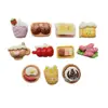 Mini Juguete de Comida Artificial Pan Café Galleta Accesorios de Resina Tocado DIY Pasador Funda de Teléfono Móvil Pegatinas para Uñas