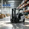 Carretilla elevadora eléctrica contrapesada de conductor montado con batería de litio, capacidad de 1-3 toneladas, para elevación, manipulación y apilamiento de materiales en talleres y almacenes
