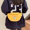 Nova Bolsa de Cintura com Letra para Meninas, Bolsa de Peito Fofa Tendência Coreana, Porta-Moedas Fashionável para Meninos e Meninas, Bolsa de Cintura Leve para Passeios