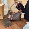 2026 Nova Moda Europeia e Americana Versátil Bolsa de Ombro com Design de Monograma, Bolsa de Trabalho Elegante Color-Blocking, Bolsa Tote Vintage de Grande Capacidade