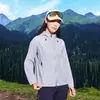 Cortavientos Ultra Ligero de Estilo Montaña para Exteriores para Mujer, Nuevo Modelo de Primavera y Verano, con Capucha, Tacto Fresco, Chaqueta Protectora Solar, Ropa Transpirable de Protección Solar de Manga Larga con Hilo Original