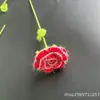 Flor de Rosa Tejida Terminada, Flor Tejida, Flor Hecha a Mano, Hilo para Manualidades, Ramo de Ganchillo Casero, Tejido a Crochet Hecho a Mano