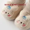 Zapatos Pre-Paso para Bebés Recién Nacidos y Niños Pequeños para Otoño e Invierno Forrados de Felpa y Engrosados Calientes Antideslizantes para Interiores Calcetines y Zapatos para el Piso para Niños Pequeños