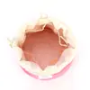 Bolsa Cosmética Cilíndrica de Terciopelo con Cordón Conveniente Bolsa de Almacenamiento para Viaje Bolsa de Almacenamiento para Cosméticos