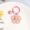 Llavero Acrílico de Flor Smiley DIY Lindo Flor Adornos Colgantes para Bolso Moda Chica Corazón Accesorios Creativos