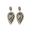 Pendientes Colgantes de Zirconia Esmeralda con Forma de Hoja Estilo Palacio Vintage, Pendientes Lujosos y Elegantes con un Toque de Alta Gama para Mujer
