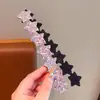 Faixa de cabelo de tricô floral com velcro para mulheres, presilha de franja floral doce, faixa de cabelo para arrumar o cabelo, acessório de cabelo estilo pastoral francês
