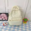 Mochila fofa de cor fufu leite em pó macia, baixa saturação, rosa, refrescante, rejuvenescedora, doce, para viagem, mochila pequena